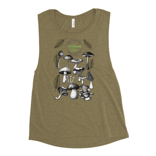 Random Mushroom print Ladies’ Muscle Tank